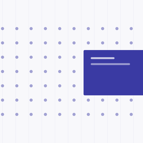 Indigo dot matrix with a solid block on a hairline column grid